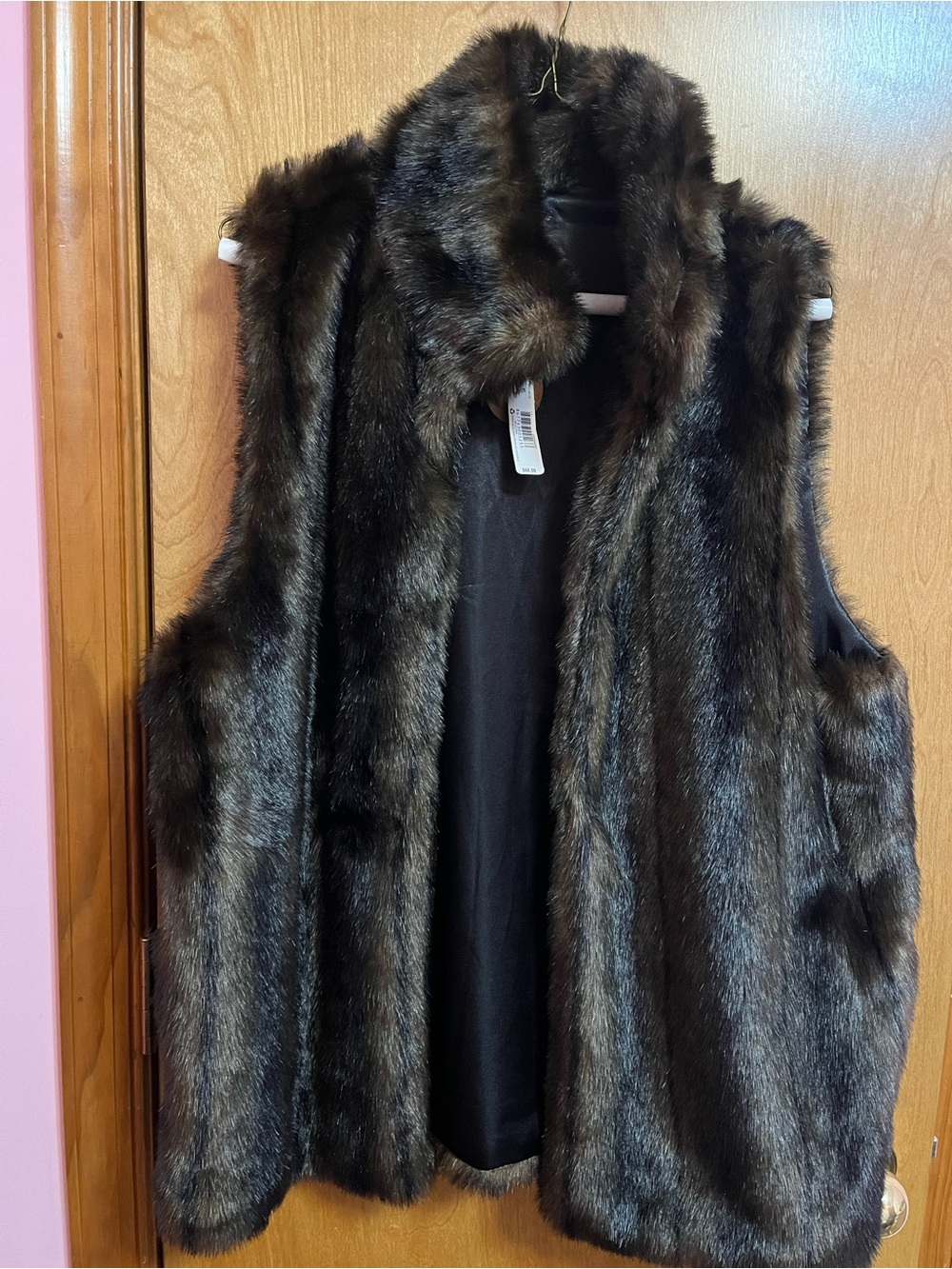 new directions Dark Brown Faux Fur Sleeveless Vest